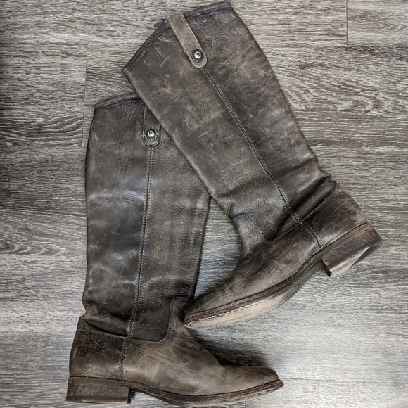 Frye Shoes - Frye Melissa Brown Distressed Tall Boots